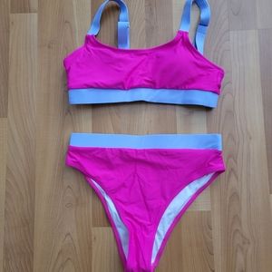 Blooming Jelly Womens Sz M Swimsuit Bikini Top & Bottom Pink Purple Swimwear NEW